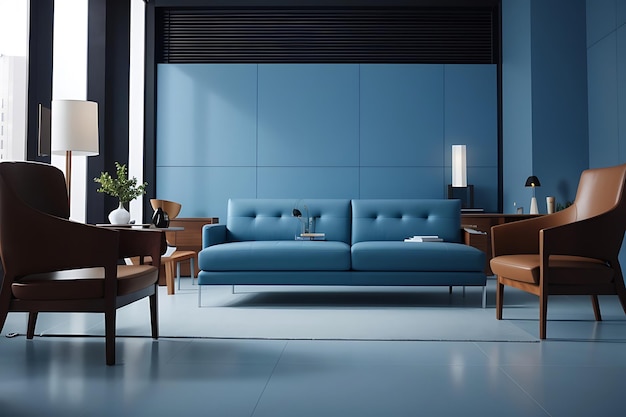 Chic minimalistisch blauw ontwerp van het bedrijf
