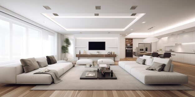 Chic Modern Living Room Interior AI Generated