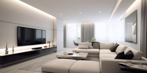 Chic Modern Living Room Interior AI Generated