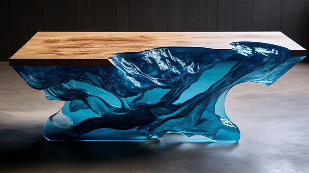 Photo chic oceaninspired table crafted of epoxy resin