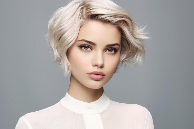  Chic Short haircut stylish lady Generate Ai | Premium AI-generated image