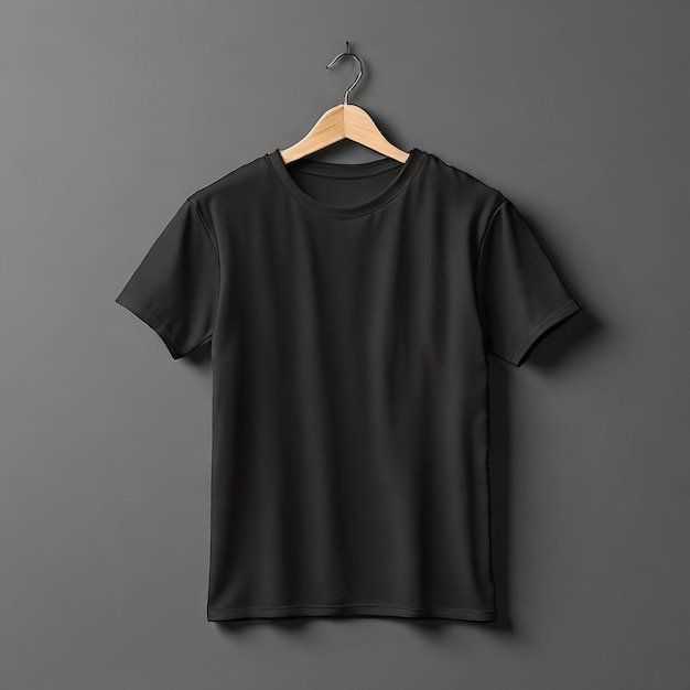 Photo chic simplicity black tshirt mockup