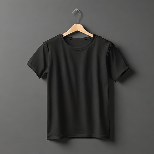 Photo chic simplicity black tshirt mockup