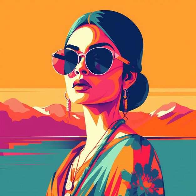 Photo chic vector portraits diverse women stylish fashion and cultural elegance