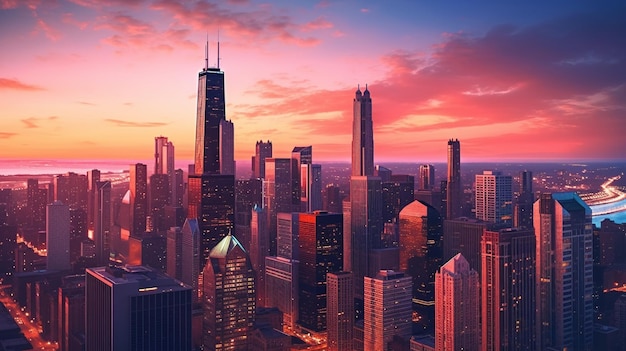 chicago HD 8K wallpaper Stock Photographic Image