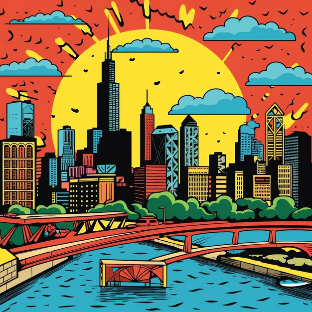 Chicago poster modern art pop art