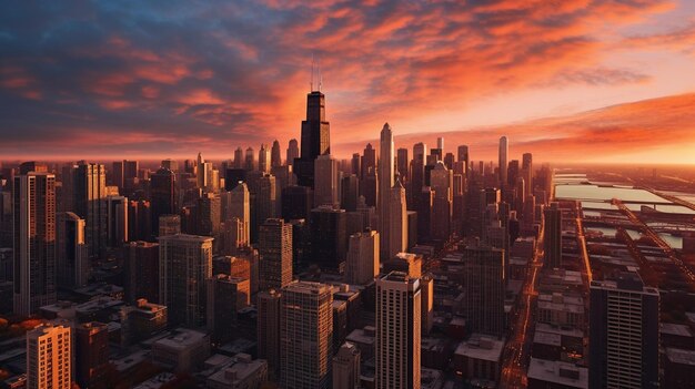 Photo chicago's skyline magic