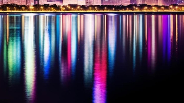 Photo chicago skyline by night