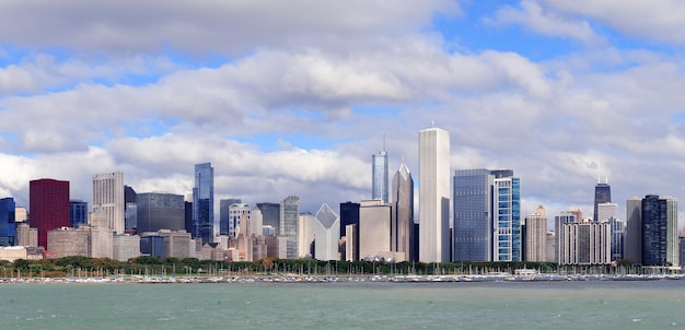 Chicago skyline over Lake Michigan