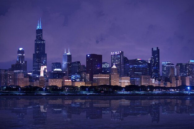 Photo chicago skyline panorama