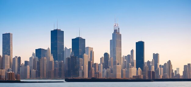 Chicago skyline photo city view generated ai