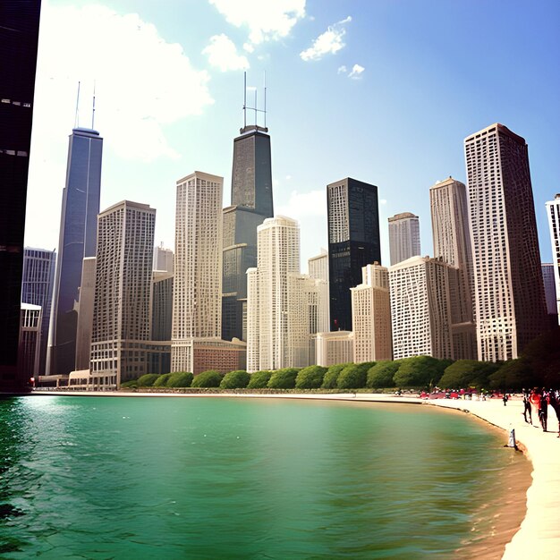 Chicago skylineai gegenereerd