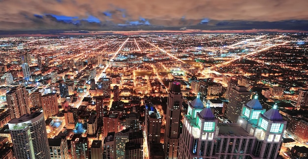 Chicago urban skyline panorama