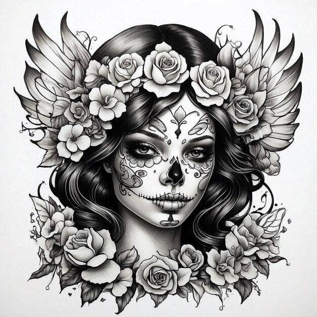 Chicano girl tattoo style