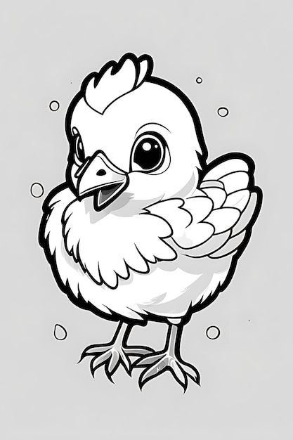 Chick Coloring page Printable qualityBlack and White Poster quality