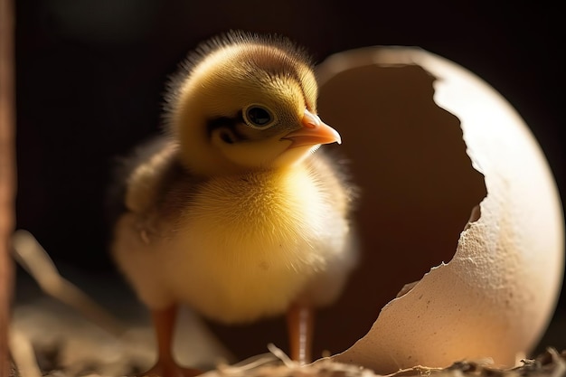 写真 卵からひよこが出てくる生成ai