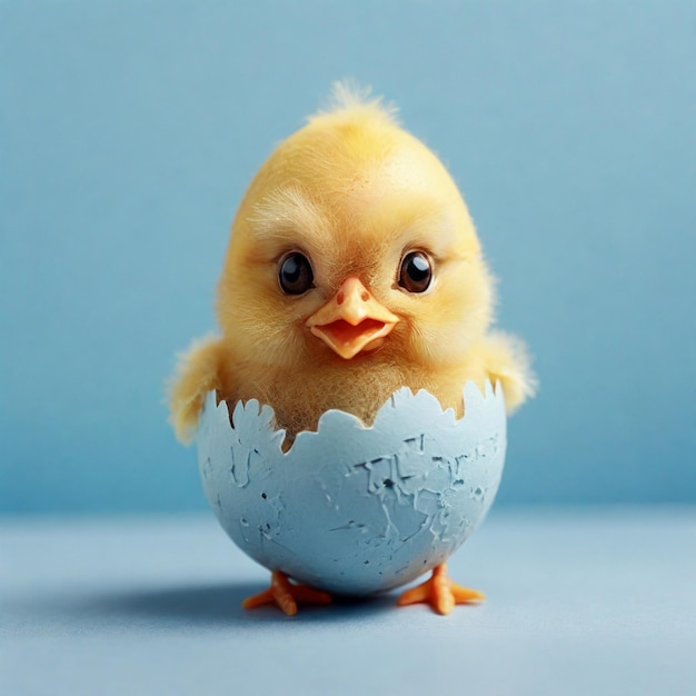 Photo chick hatching image cute and tiny handmade chicks with real eggshell chick get out from the eggshel