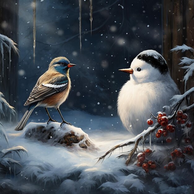 The Chickadee and the Snowman