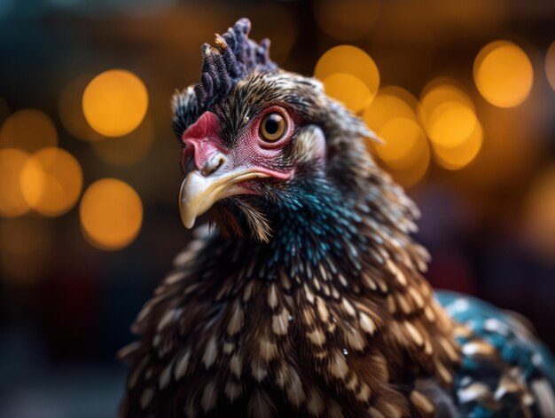 Chicken bird portrait close up created with Generative AI technology