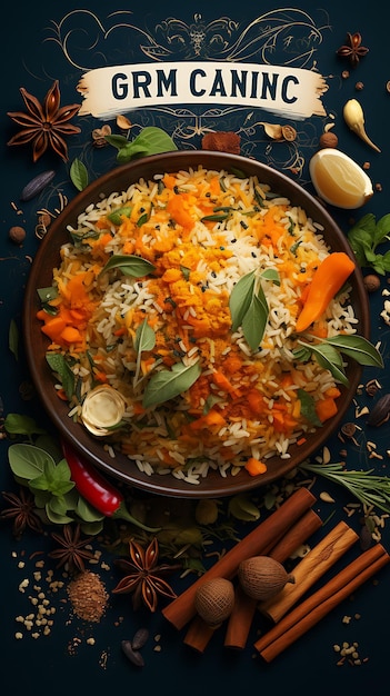 Chicken Biryani Fragrant Rice and Spices Decoration Rich and Indian Celebrations Lifestyle Cuisine