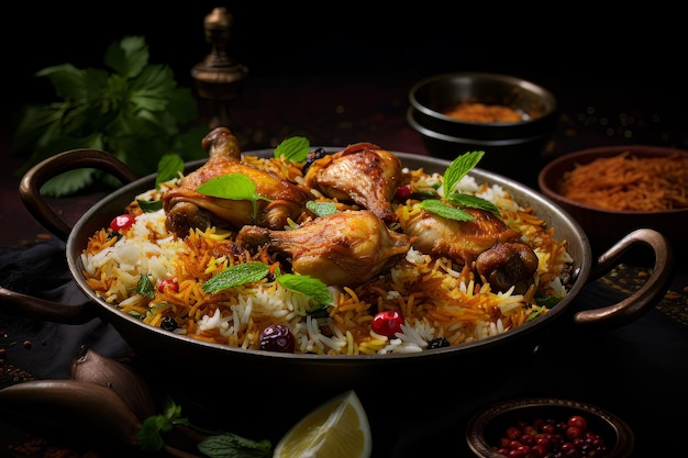 Chicken biryani indian food photography