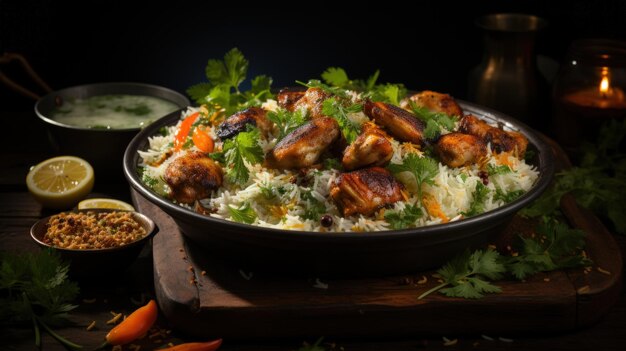 Chicken Biryani with Raita Best For Banner Flyer and Poster