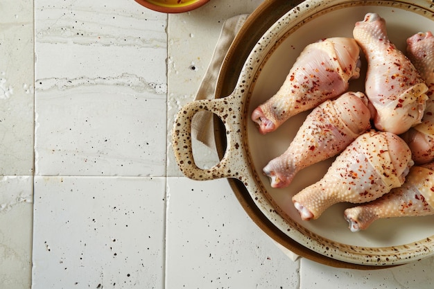 Photo chicken in bowl on counter