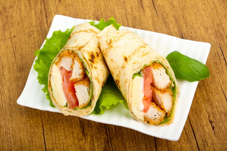 Photo chicken bread roll