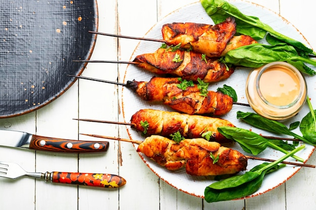 Chicken breast on stick