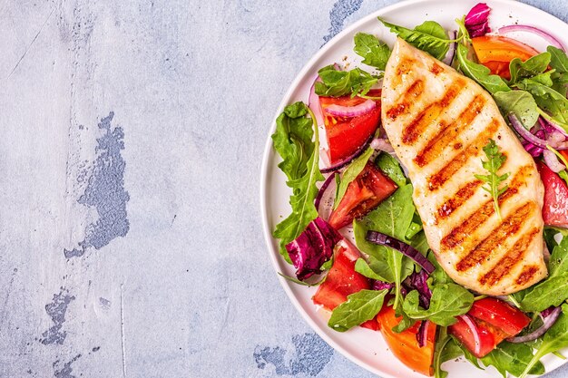 Chicken breast with fresh salad