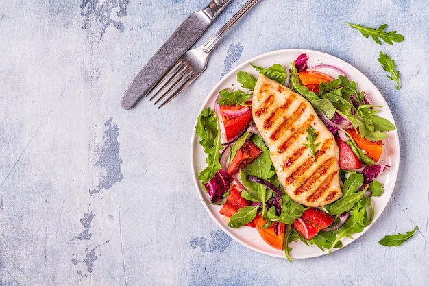 Chicken breast with fresh salad