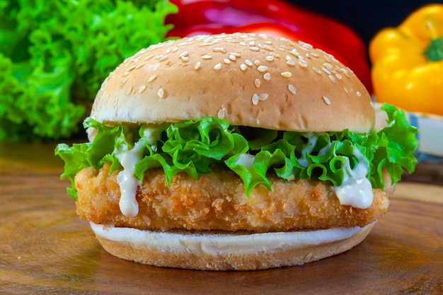 Chicken Burger with Lettuce