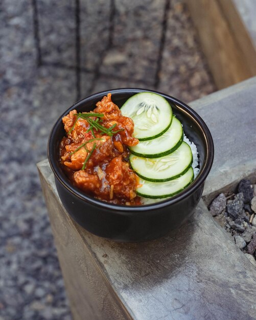 Photo chicken chilli ricebowl