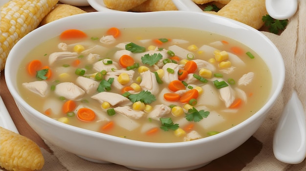 Chicken Corn Soup Ai Generated