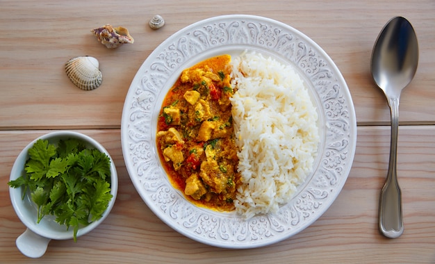 チキンカレー皿インド料理レシピ