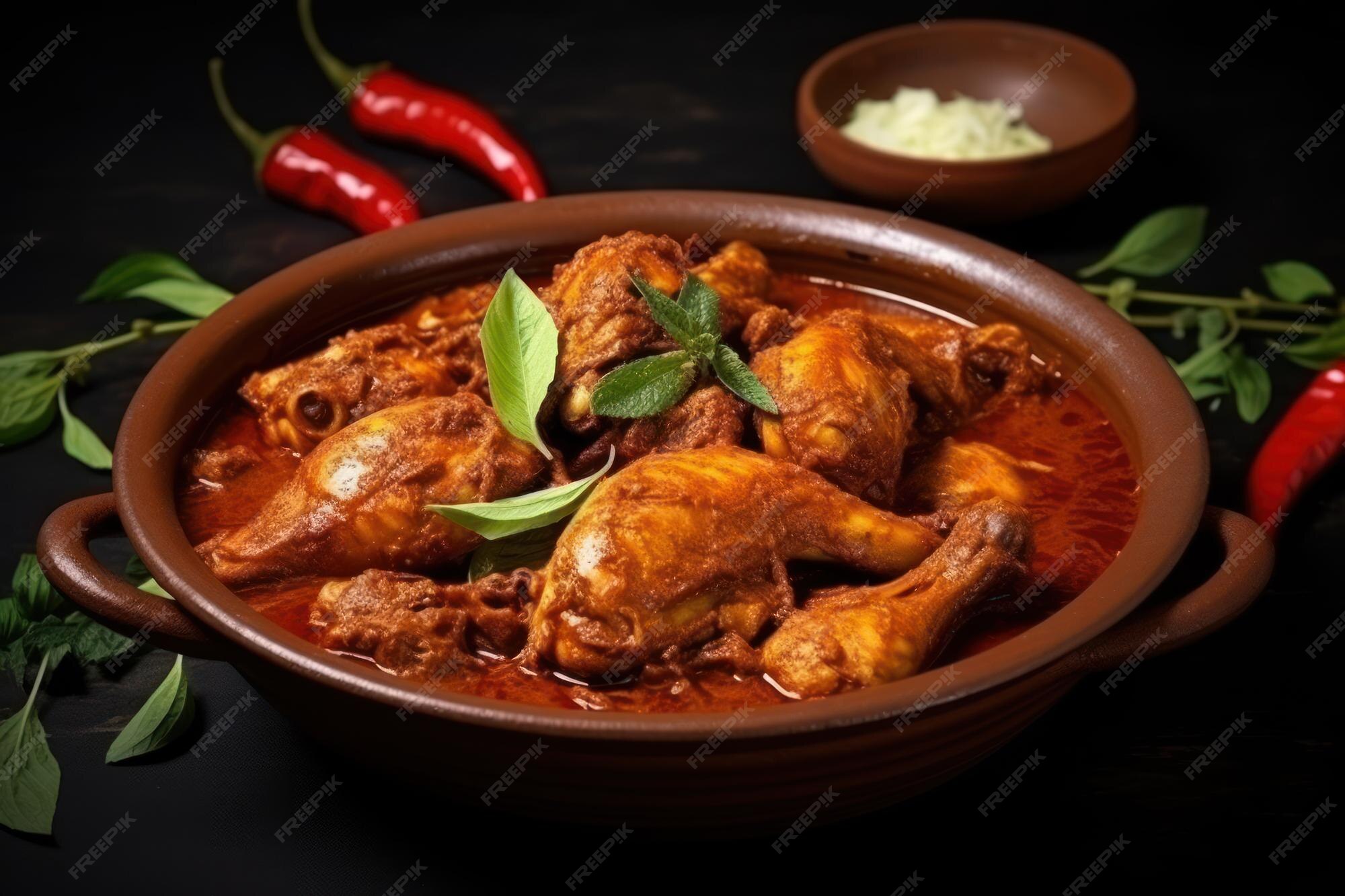 Premium Photo | Chicken curry or masala kerala style chicken curry