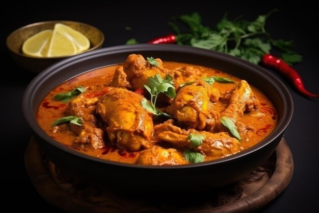 Premium Photo | Chicken curry or masala kerala style chicken curry