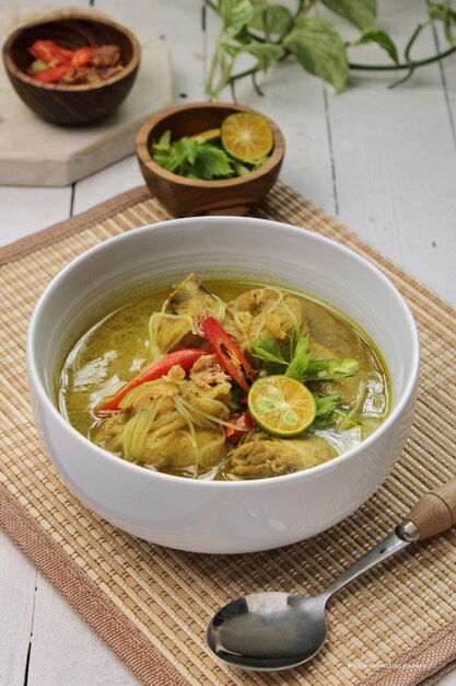 Photo chicken curry soup