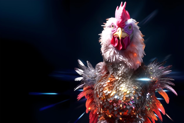 Photo chicken in disco