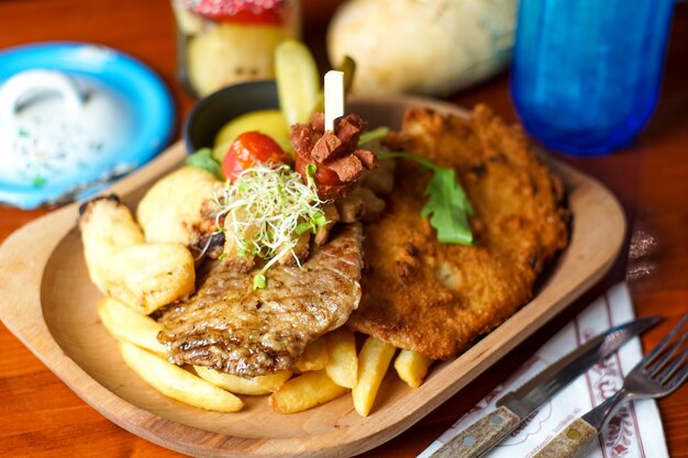 Chicken dish on a restaurant table