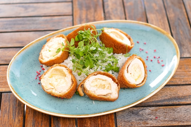 Chicken dish on a restaurant table