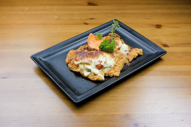 Chicken dish on a restaurant table