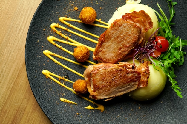 Chicken dish on a restaurant table