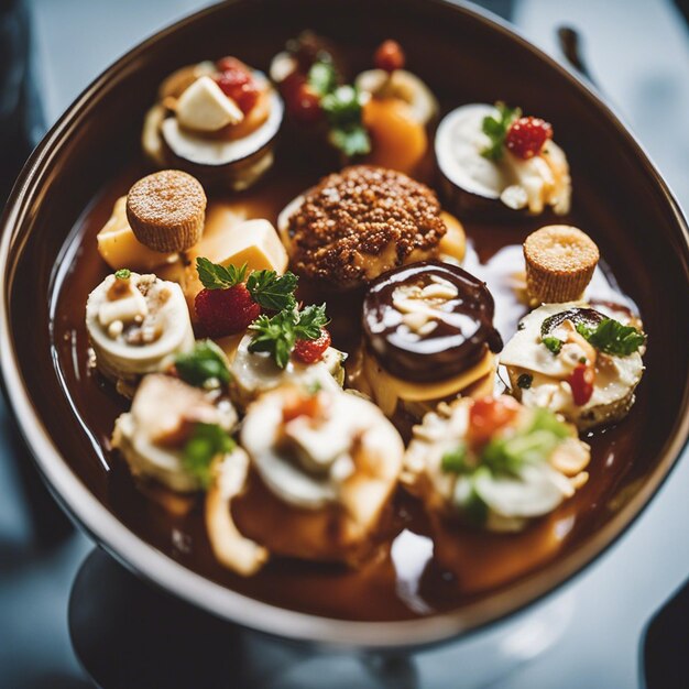 A chicken dish on a restaurant table