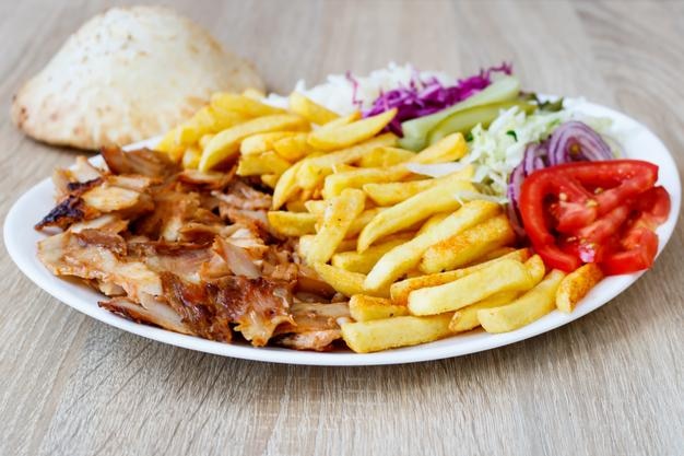 Chicken Doner Kebab and Vegetables