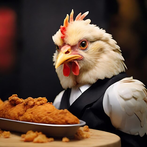 写真 チキン 食べる kfc