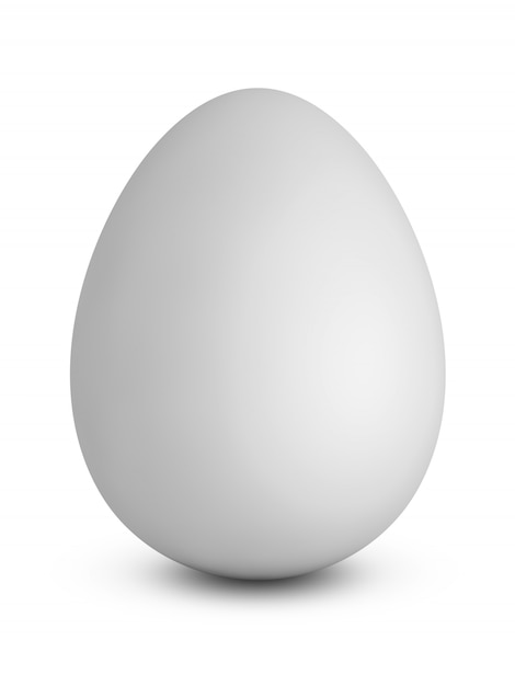 Chicken egg on a white background. 3d render