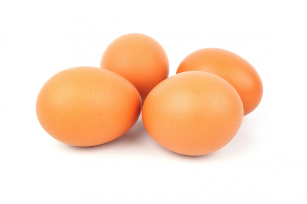 Chicken egg on white background