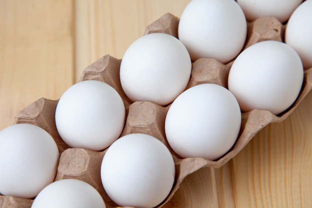 Chicken eggs in carton