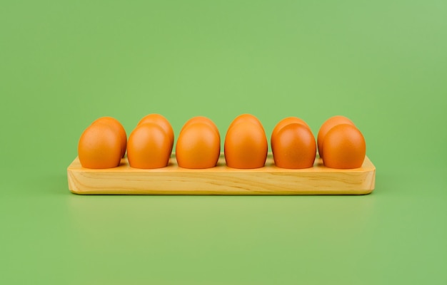 Photo chicken eggs high protein breakfast orange egg shells